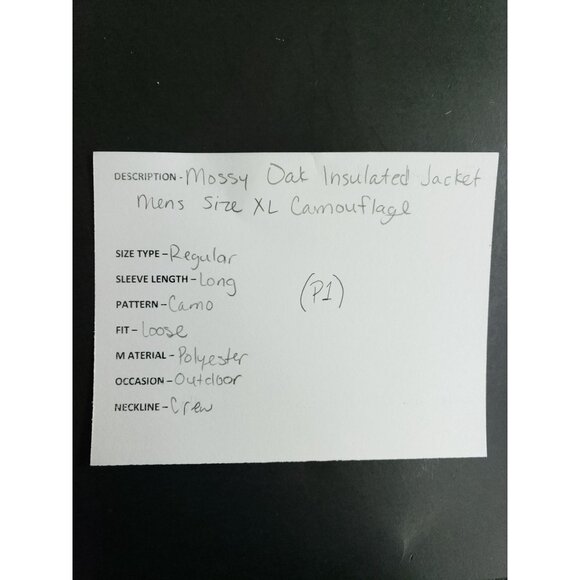 Mossy Oak Insulated Mens Camouflage Outdoor Jacket XL Polyester Crew Neck - Picture 7 of 8